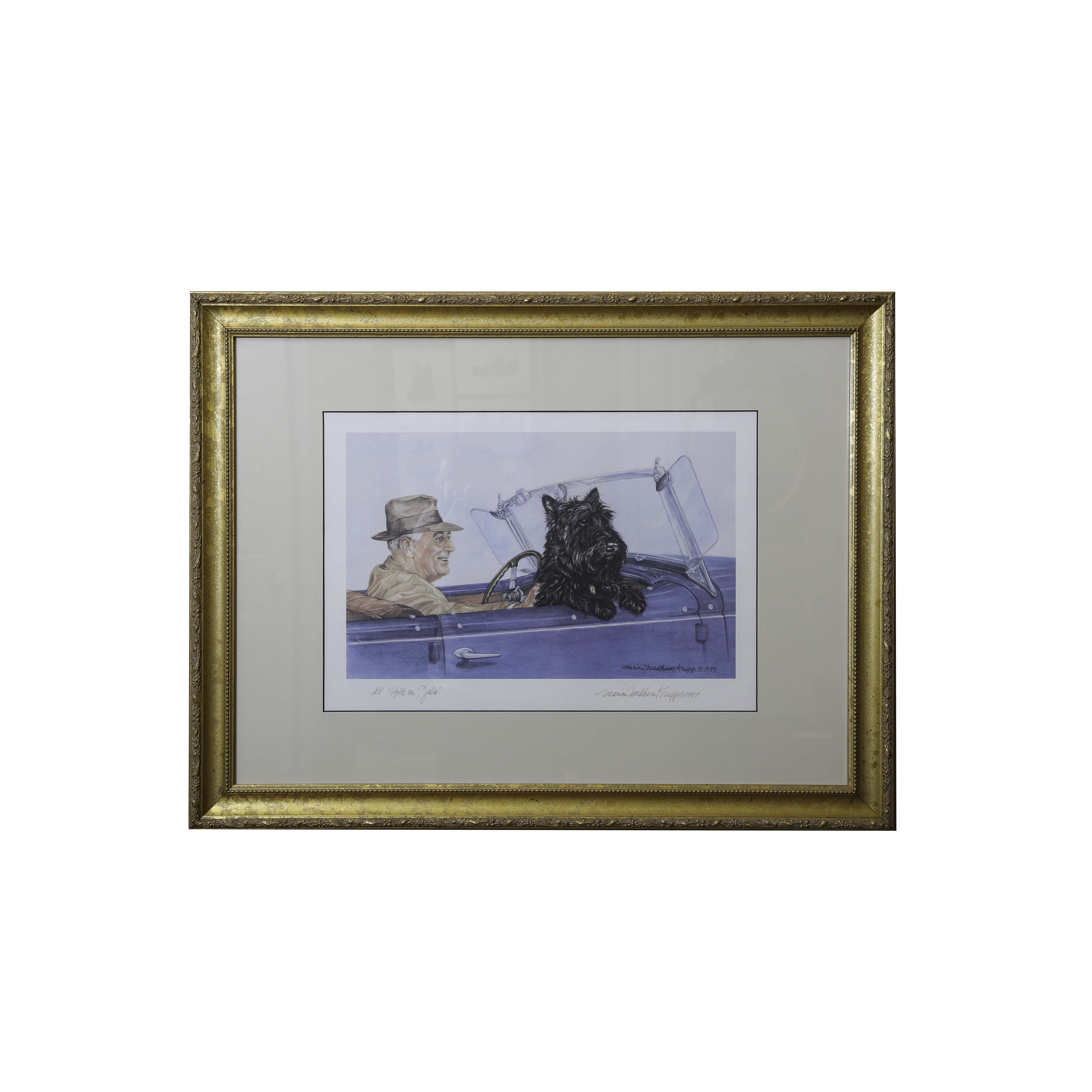 Marian Krupp Limited Edition Offset Lithograph "Hold on Fala"