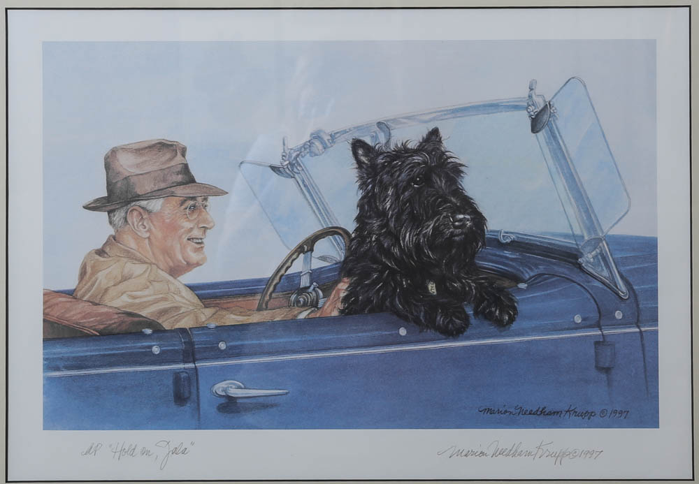 Marian Krupp Limited Edition Offset Lithograph "Hold on Fala"