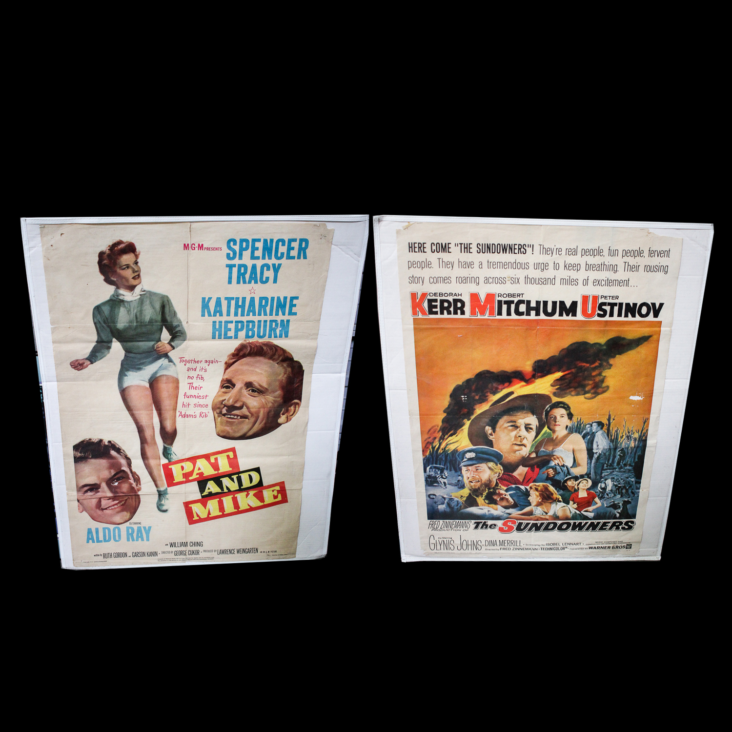 Large Vintage Movie Posters for " The Sundowners" and "Pat and Mike"