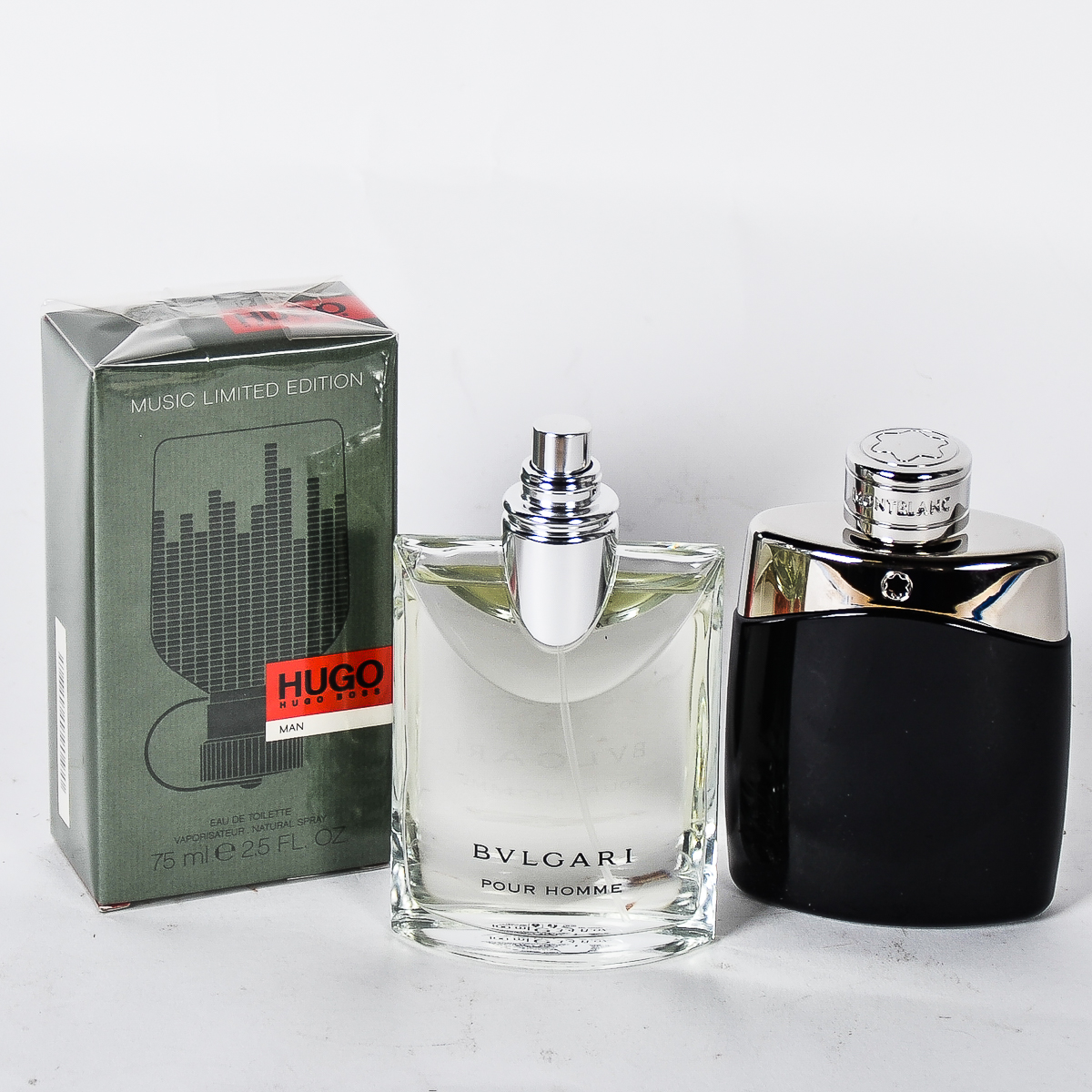 Hugo Boss, Bulgari, and Mont Blanc Eau de Toilette for Men