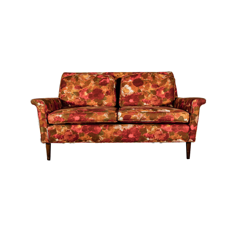 Mid Century Modern Upholstered Loveseat