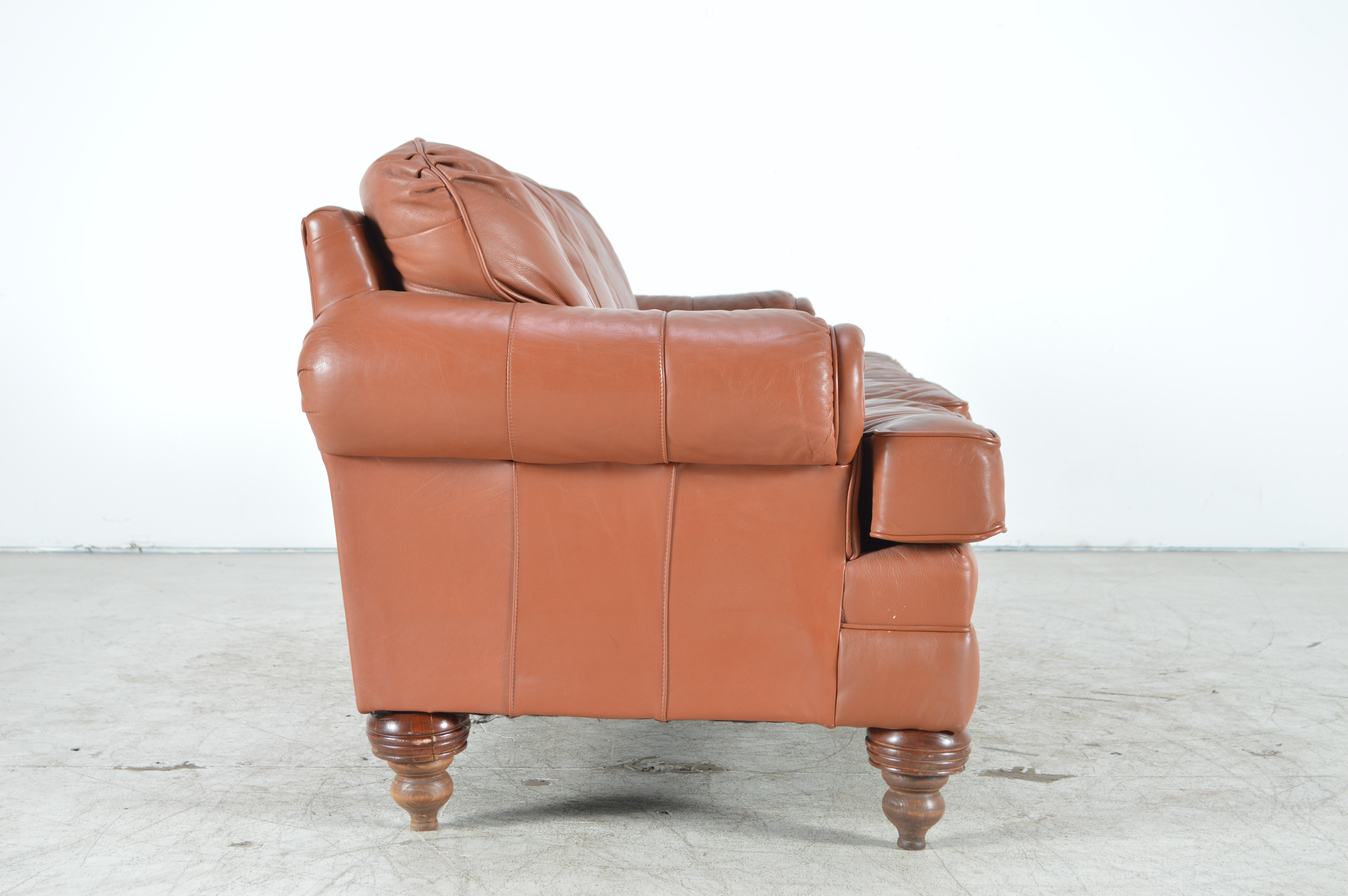 Saddle Tan Leather Sofa