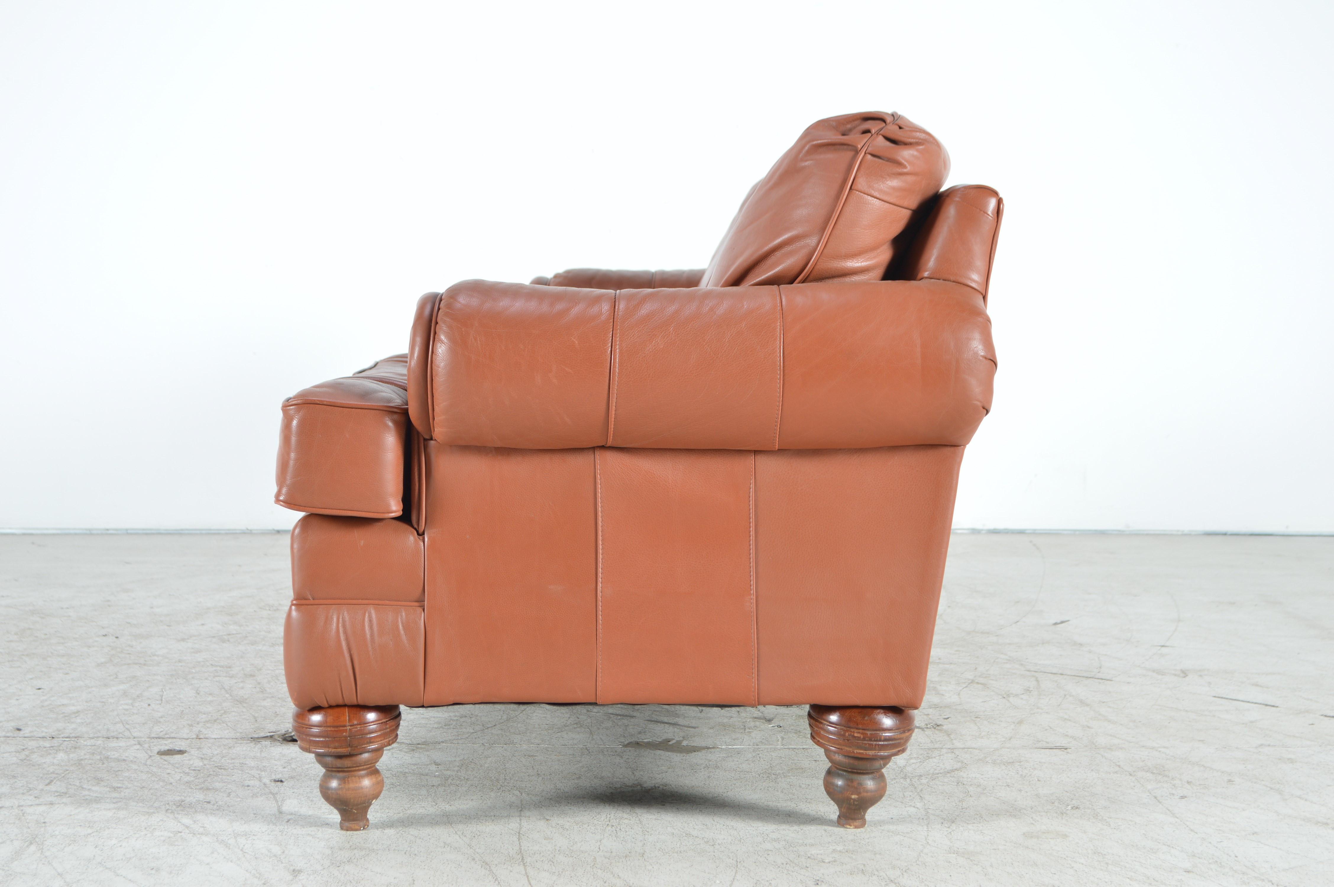 Saddle Tan Leather Sofa