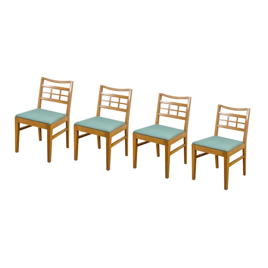 Craftsman Style Green Upholstered Dining Chairs