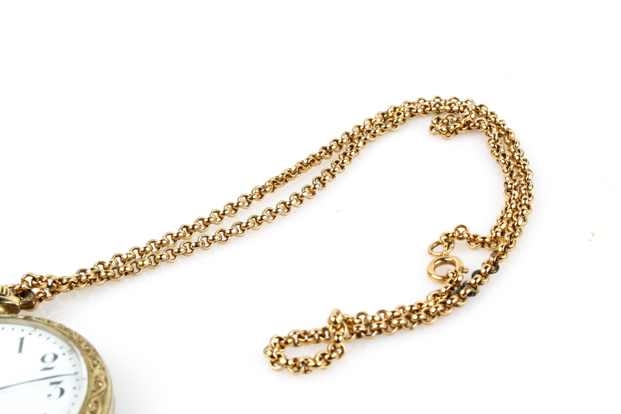 Antique Elgin Gold Filled Pocket Watch with Monet Chain