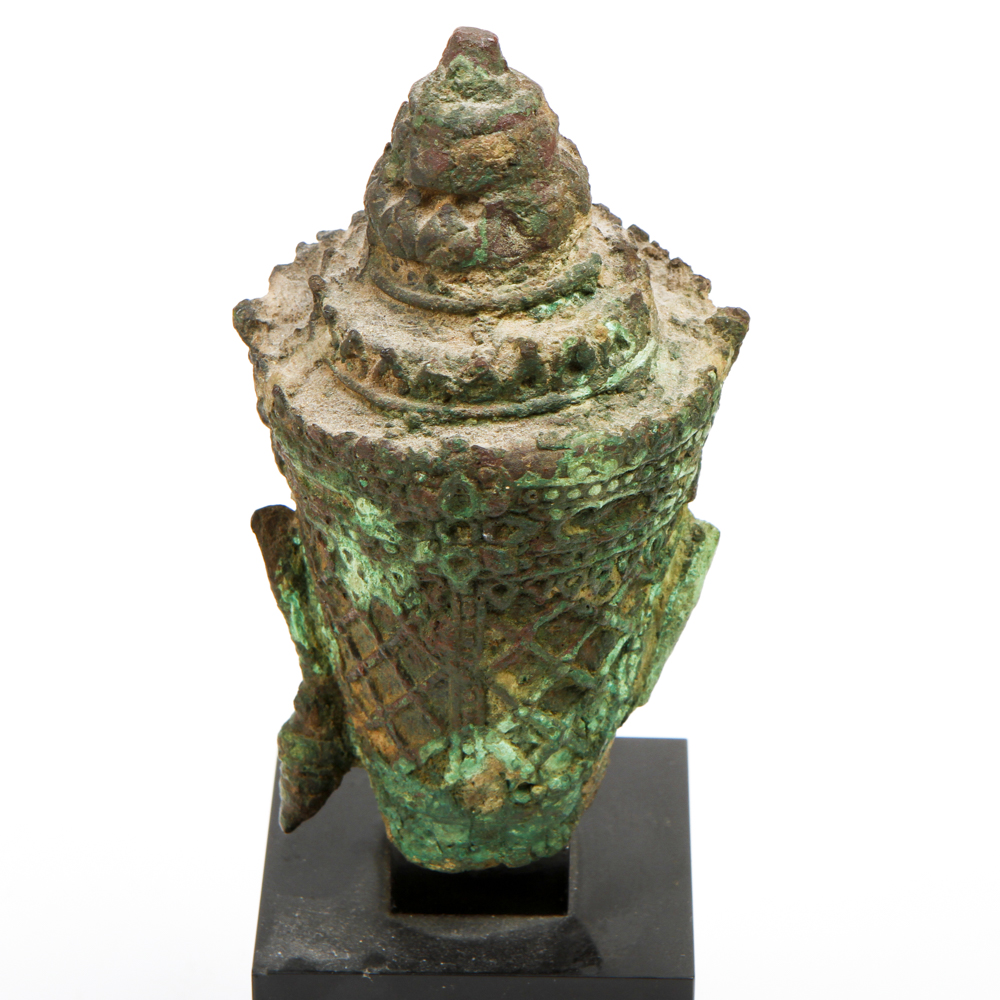 Antique Bronze Buddha Head Statue