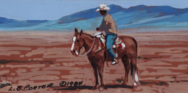 L.B. Porter Original Gouache on Board Triptych "Split Trails"