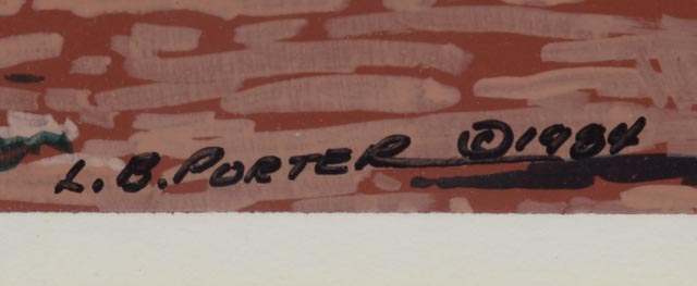 L.B. Porter Original Gouache on Board Triptych "Split Trails"