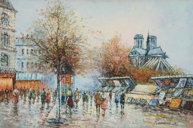 P. Sanchez Original Oil Painting on Canvas