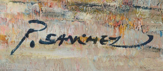 P. Sanchez Original Oil Painting on Canvas