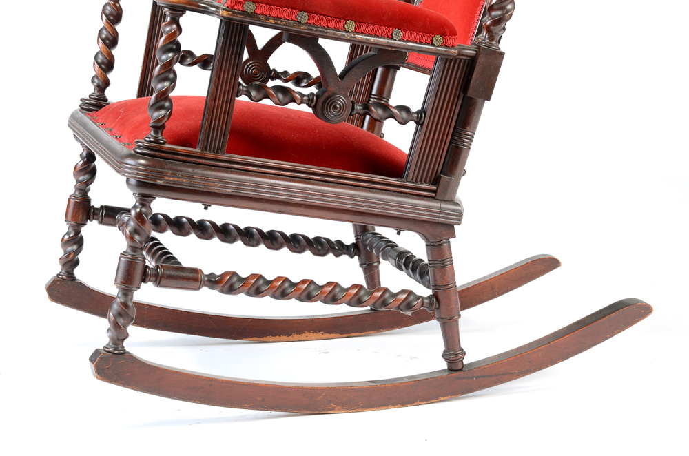 American Victorian-Style Walnut Rocking Chair