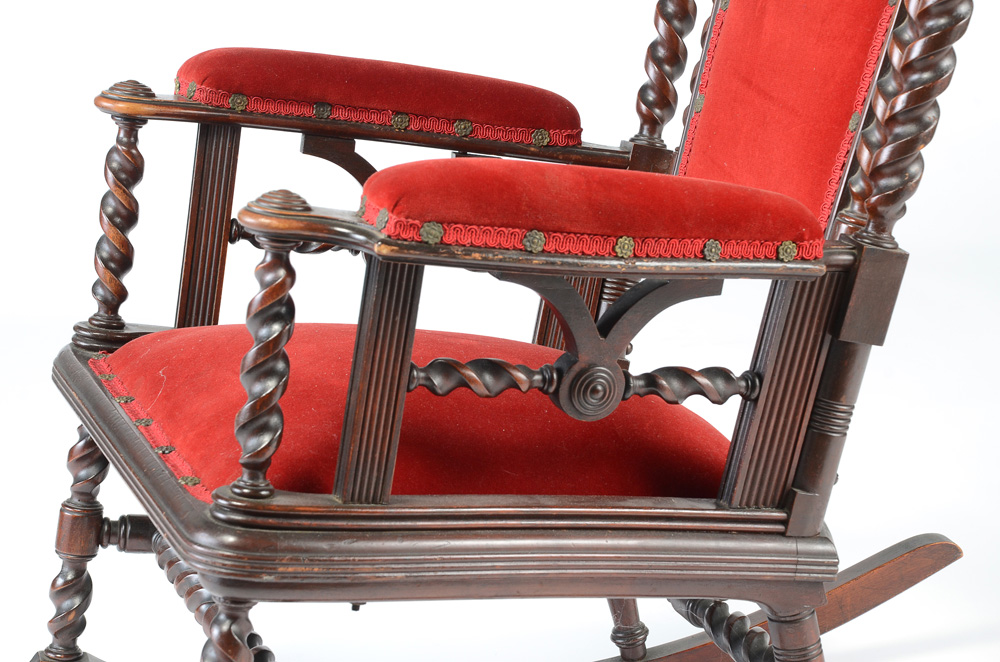American Victorian-Style Walnut Rocking Chair