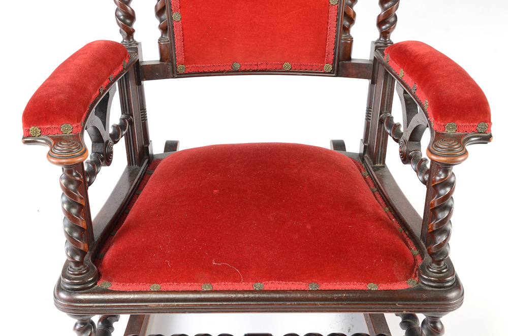 American Victorian-Style Walnut Rocking Chair