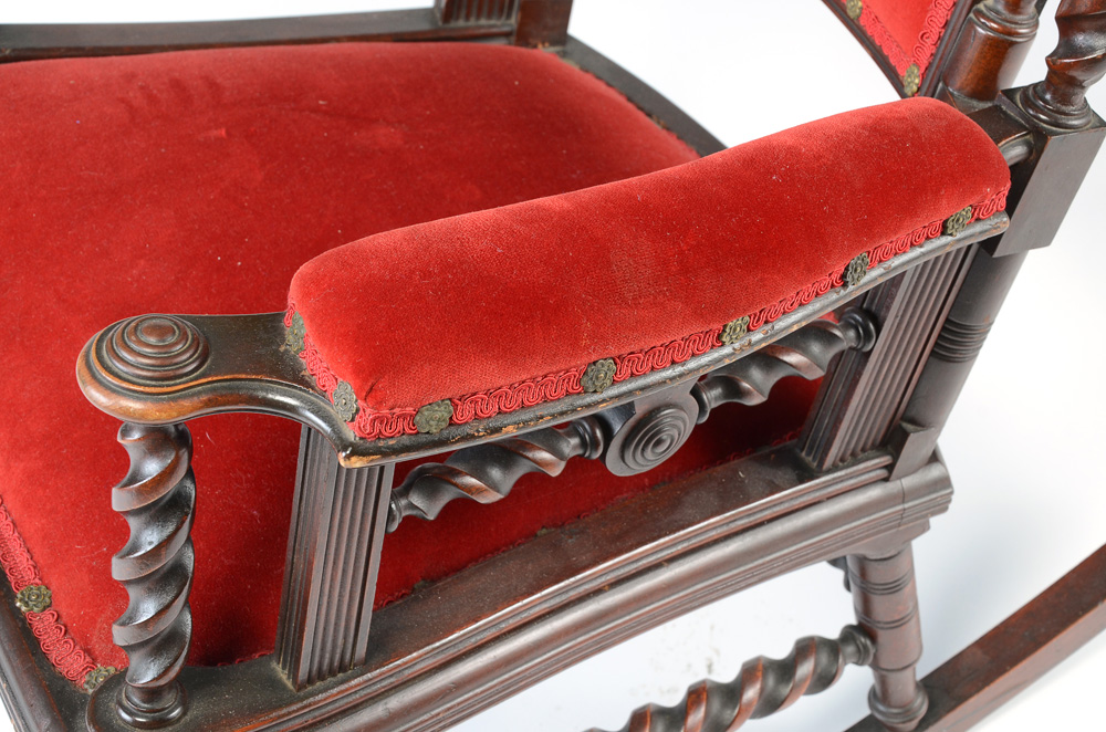 American Victorian-Style Walnut Rocking Chair