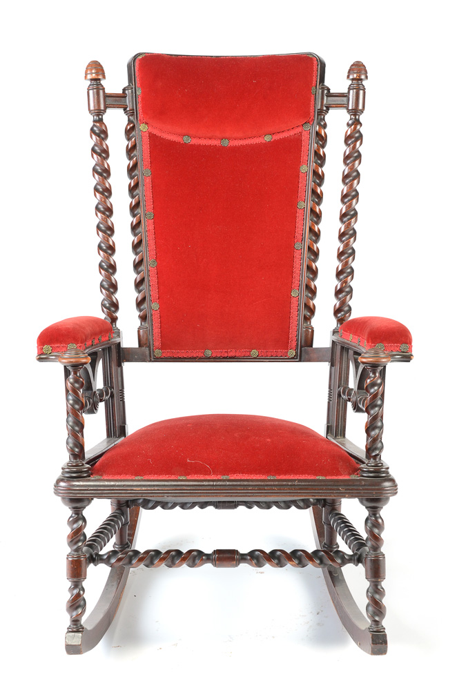 American Victorian-Style Walnut Rocking Chair