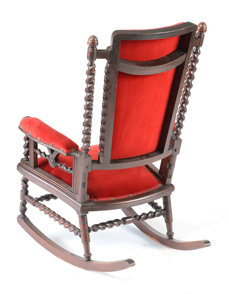 American Victorian-Style Walnut Rocking Chair