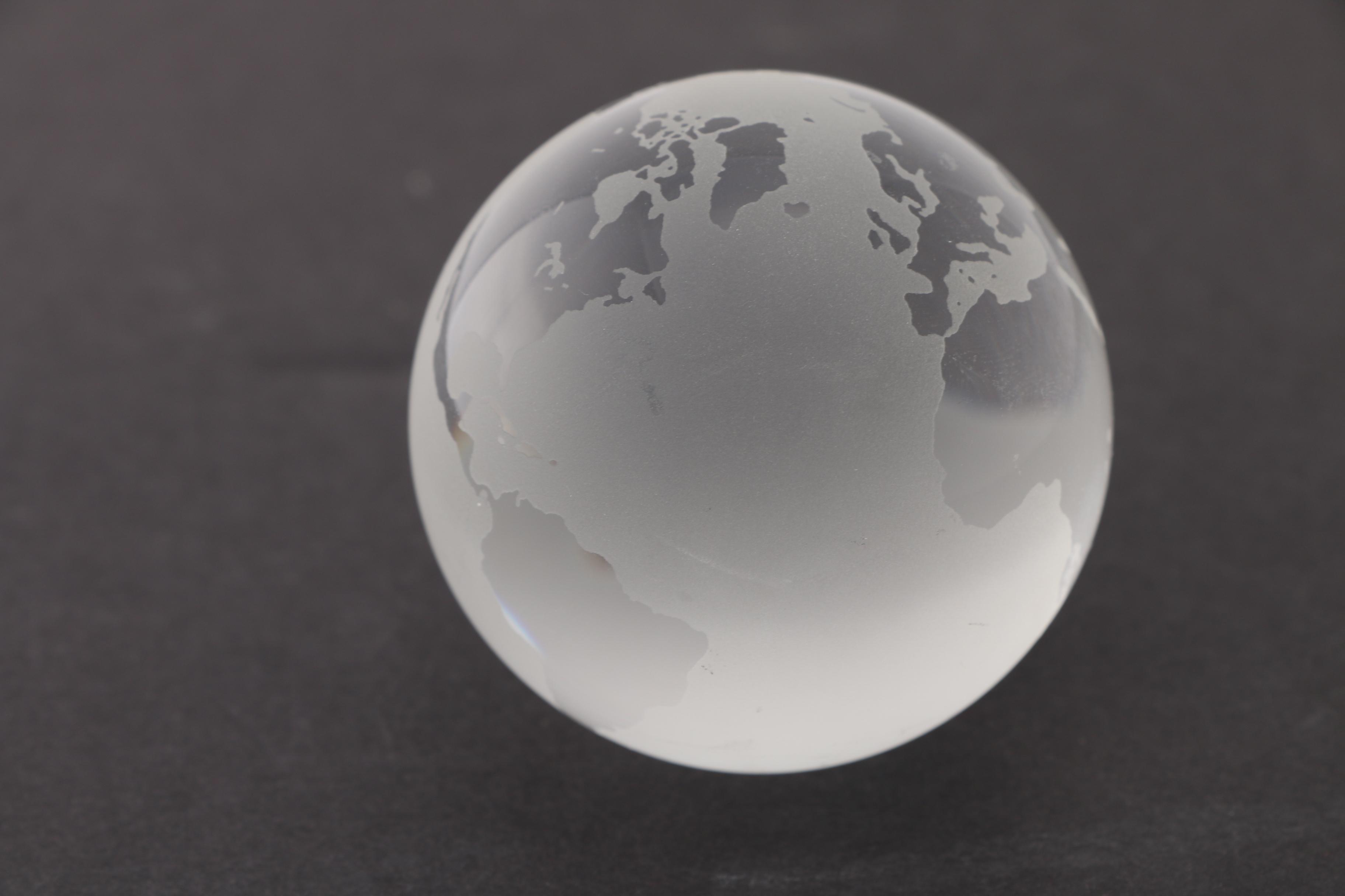 Tiffany & Company Etched Glass Globe Paperweight