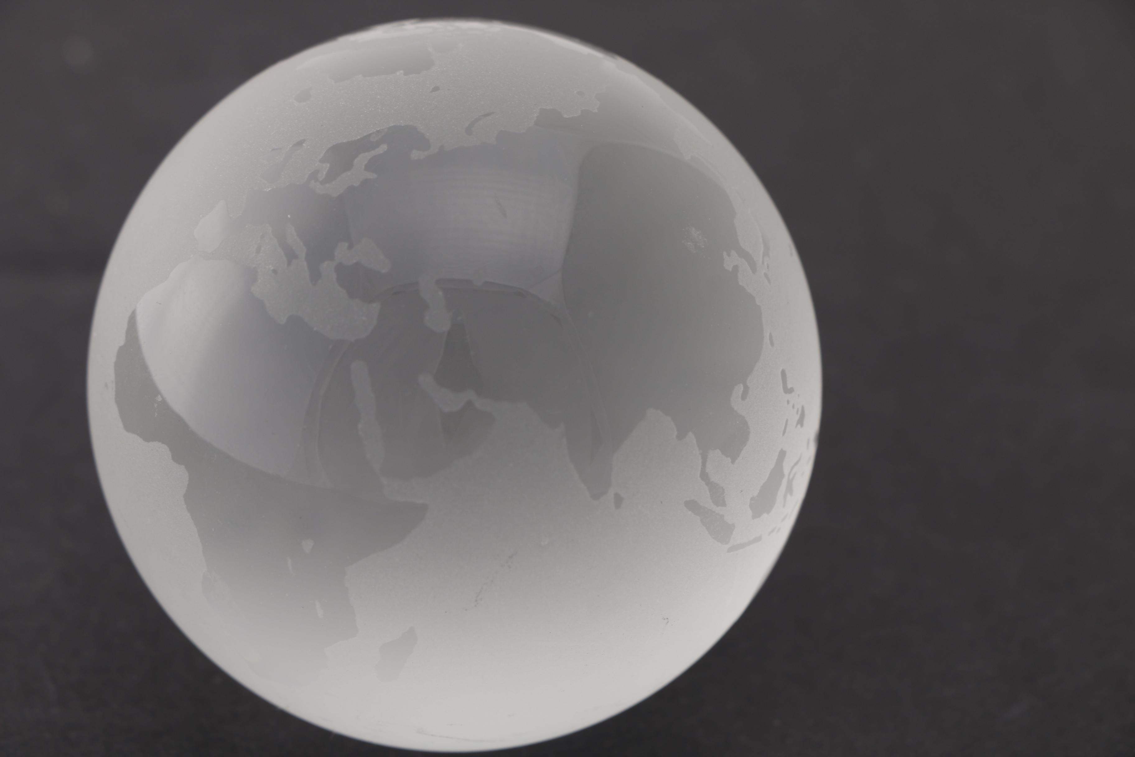 Tiffany & Company Etched Glass Globe Paperweight