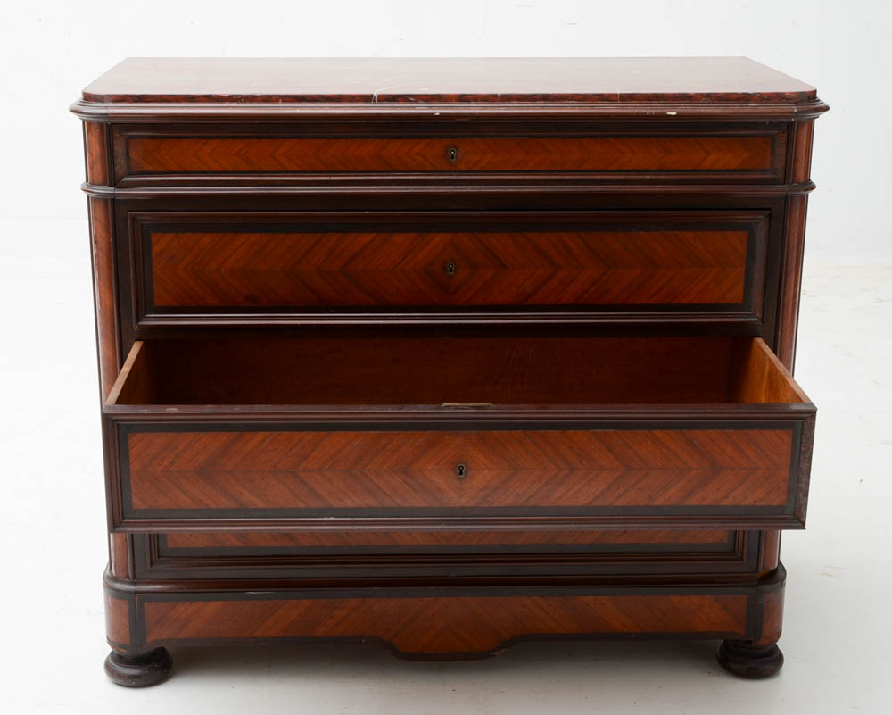 French Louis Philippe Rosewood and Ebonized Chest