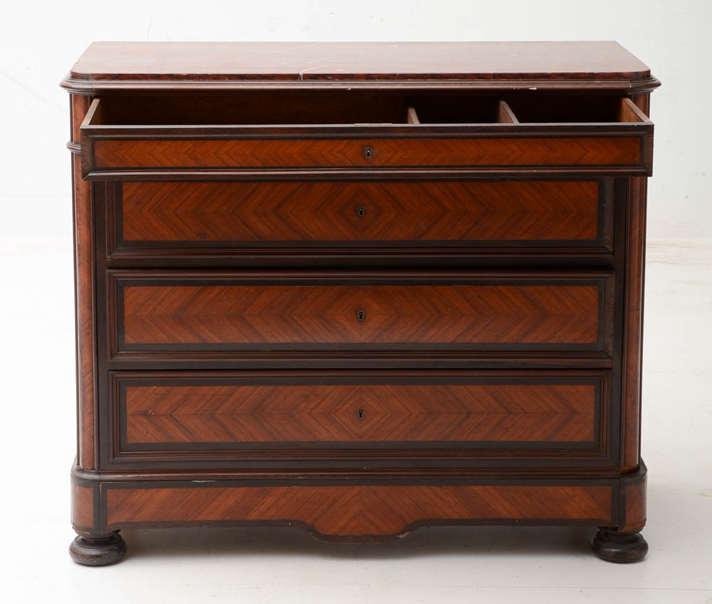 French Louis Philippe Rosewood and Ebonized Chest