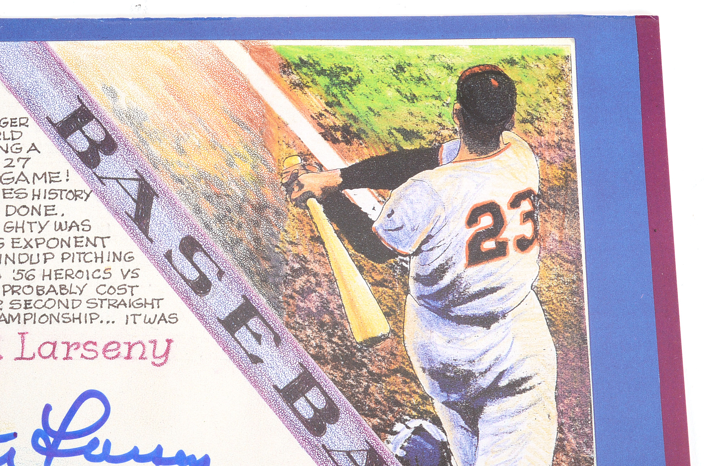 Vander Meer, Larsen, and Thomson Signed Baseball Lithograph