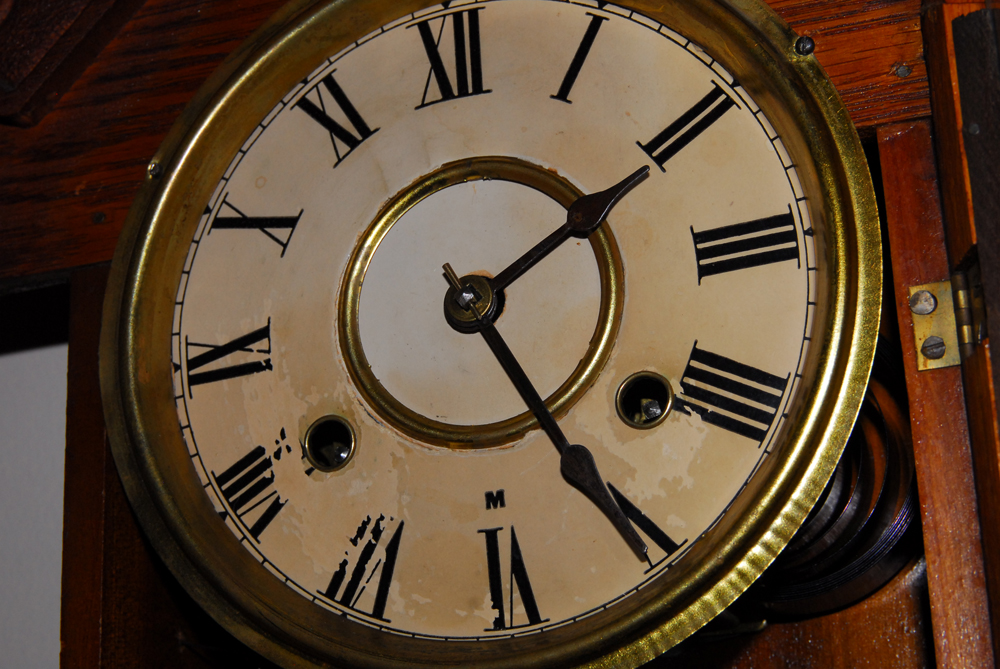 Wood Shelf Clock and Wall Shelf