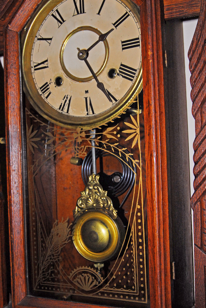 Wood Shelf Clock and Wall Shelf