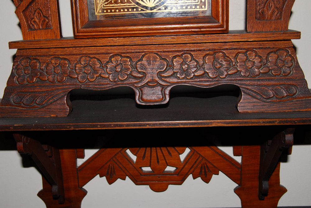 Wood Shelf Clock and Wall Shelf