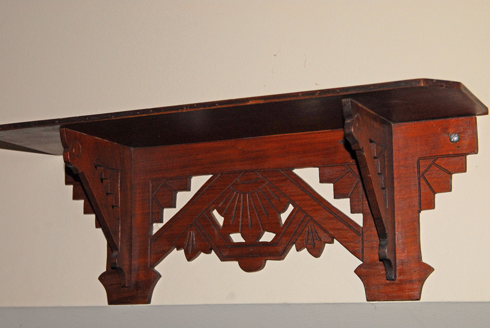 Wood Shelf Clock and Wall Shelf