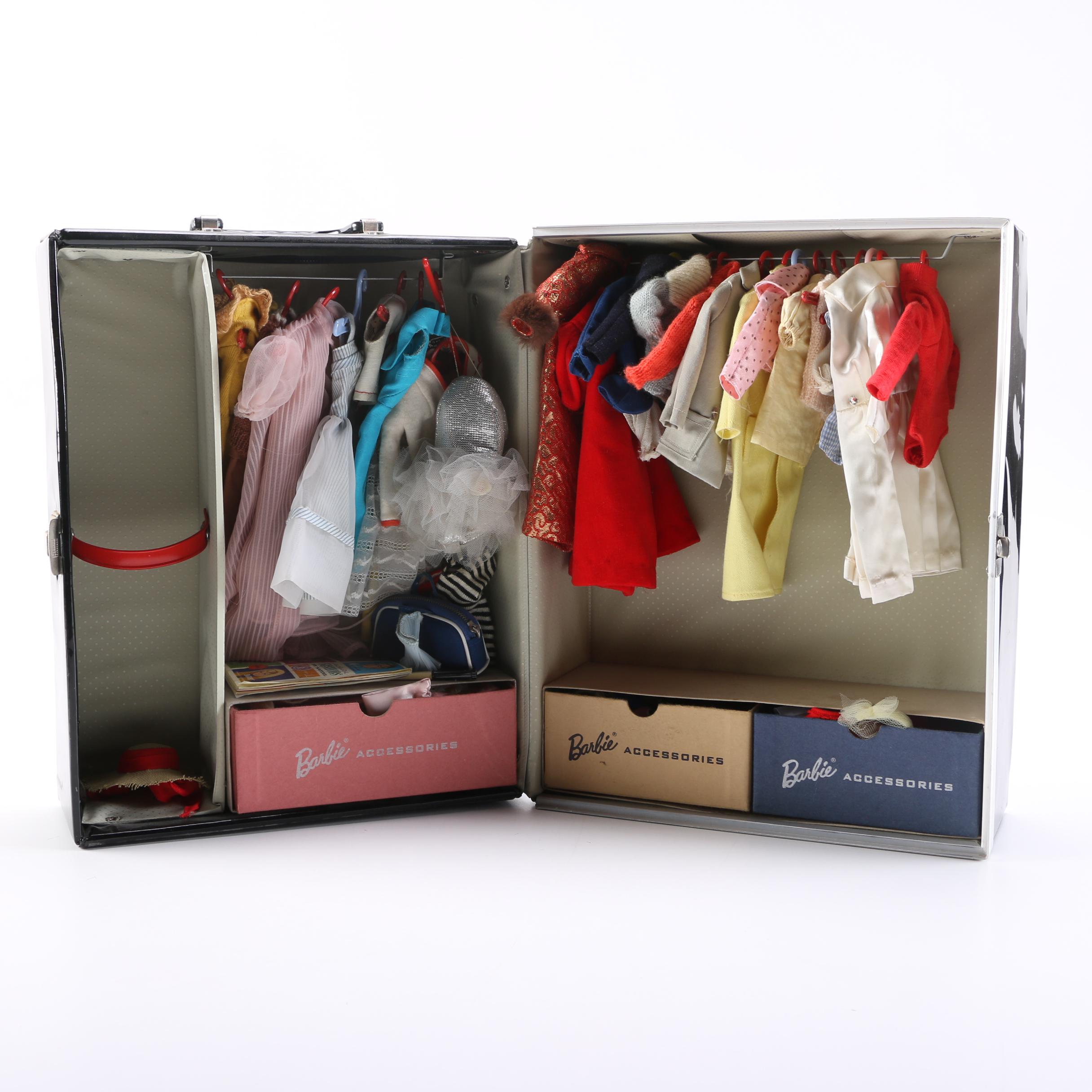 Circa 1960 Barbie Clothes and Closet Case