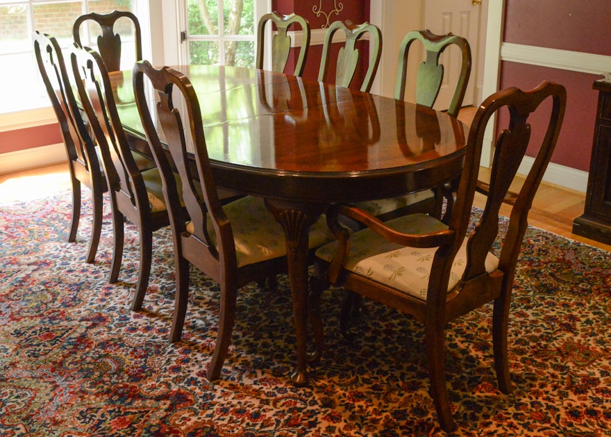 Drexel Heritage Mahogany Dining Room Table and Chairs