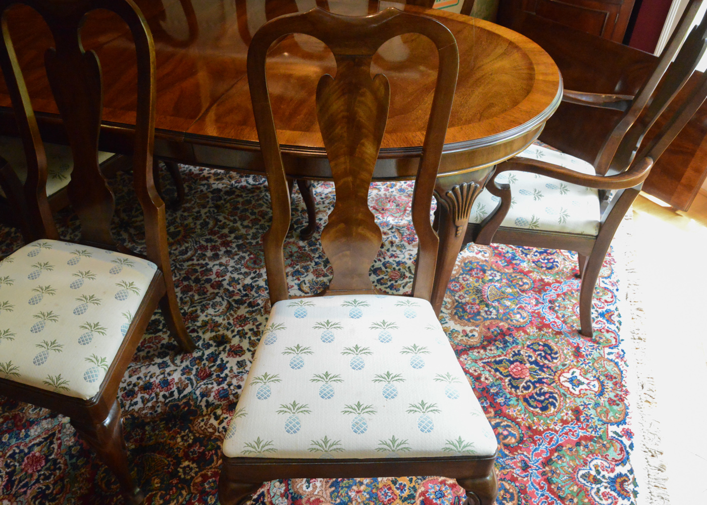 Drexel Heritage Mahogany Dining Room Table and Chairs