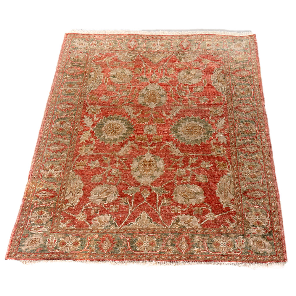 Hand Knotted Pakistani Herati Accent Rug