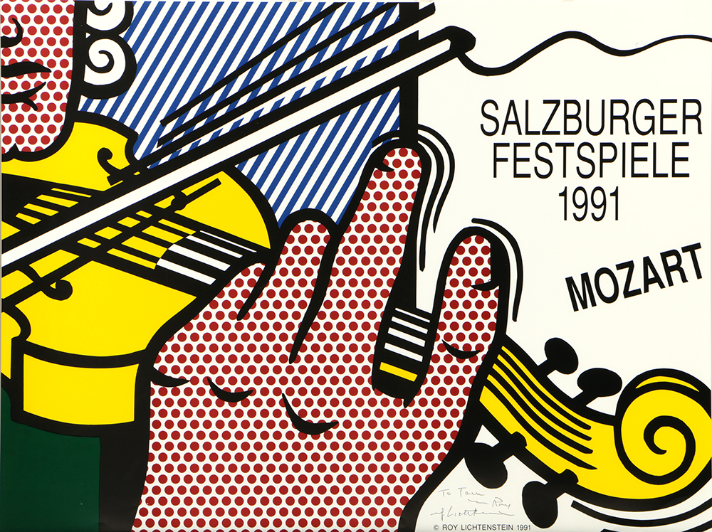Signed Roy Lichtenstein Serigraph Poster for 1991 Salzburger Festspiele