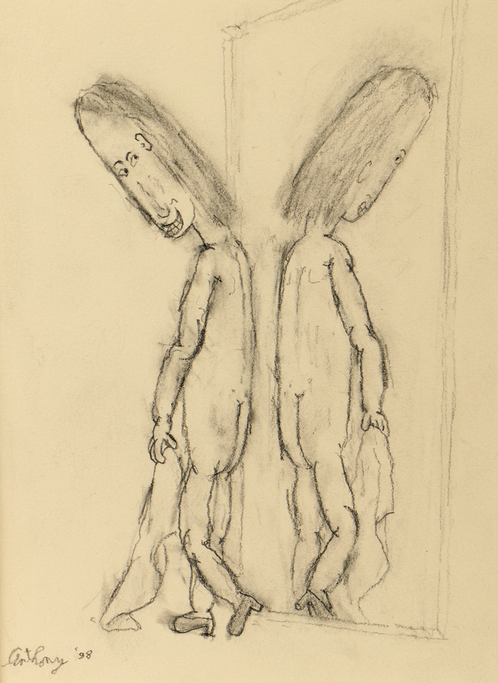 William Anthony Graphite Drawing on Paper "The Mirror"