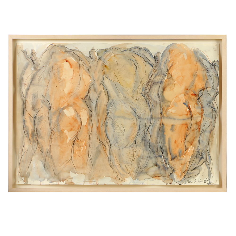 Jane Rosen Abstract Watercolor and Charcoal on Paper