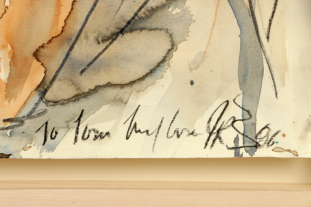 Jane Rosen Abstract Watercolor and Charcoal on Paper