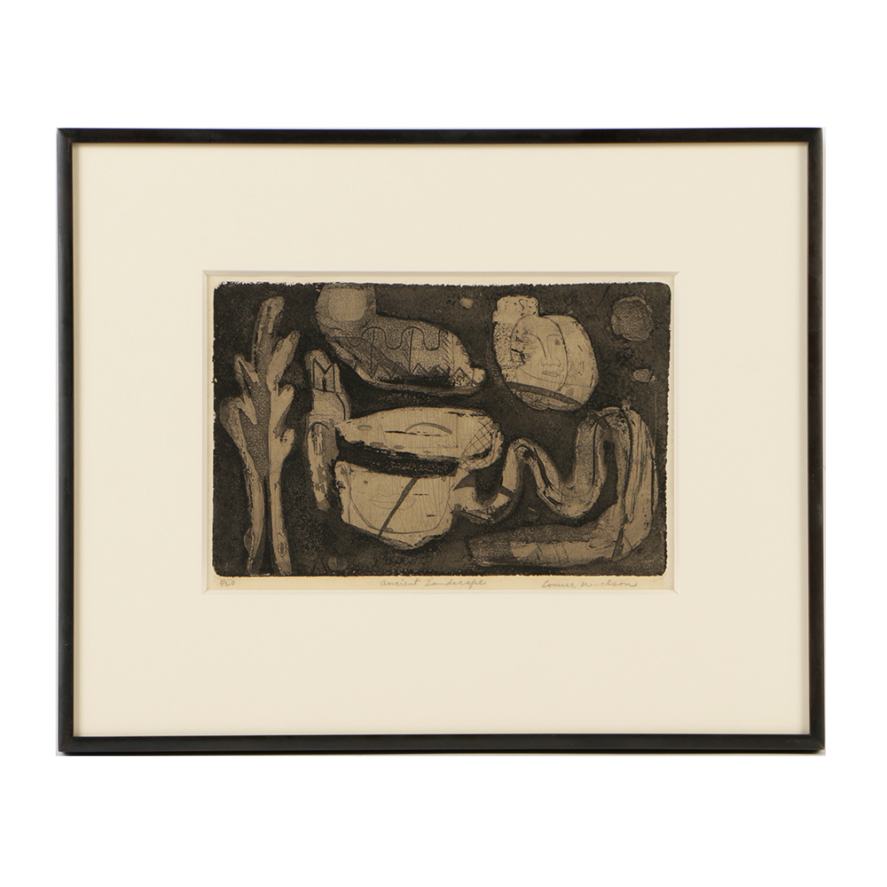 Louise Nevelson Limited Edition Etching on Paper "Ancient Landscape"