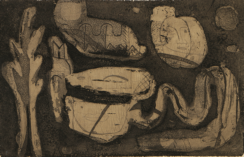 Louise Nevelson Limited Edition Etching on Paper "Ancient Landscape"