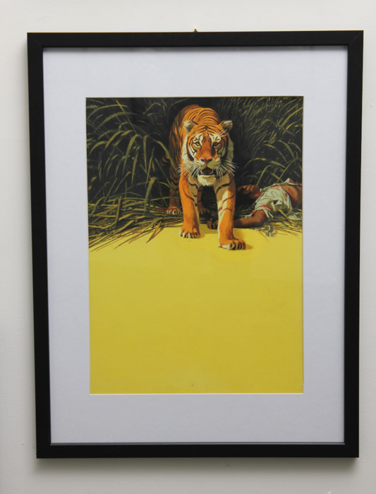 Stan Galli Gouache Painting on Board Illustration for "On the Track of the Man Eater"