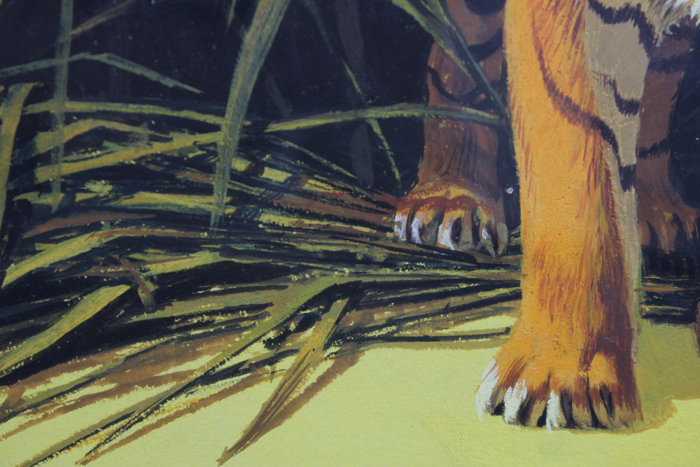 Stan Galli Gouache Painting on Board Illustration for "On the Track of the Man Eater"