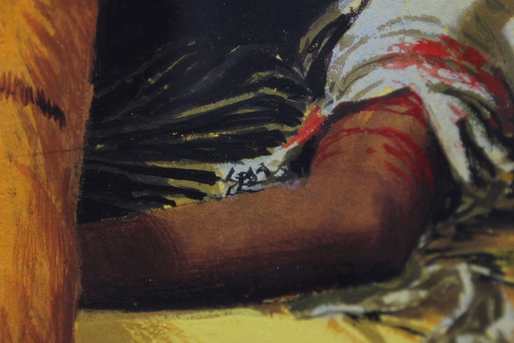 Stan Galli Gouache Painting on Board Illustration for "On the Track of the Man Eater"