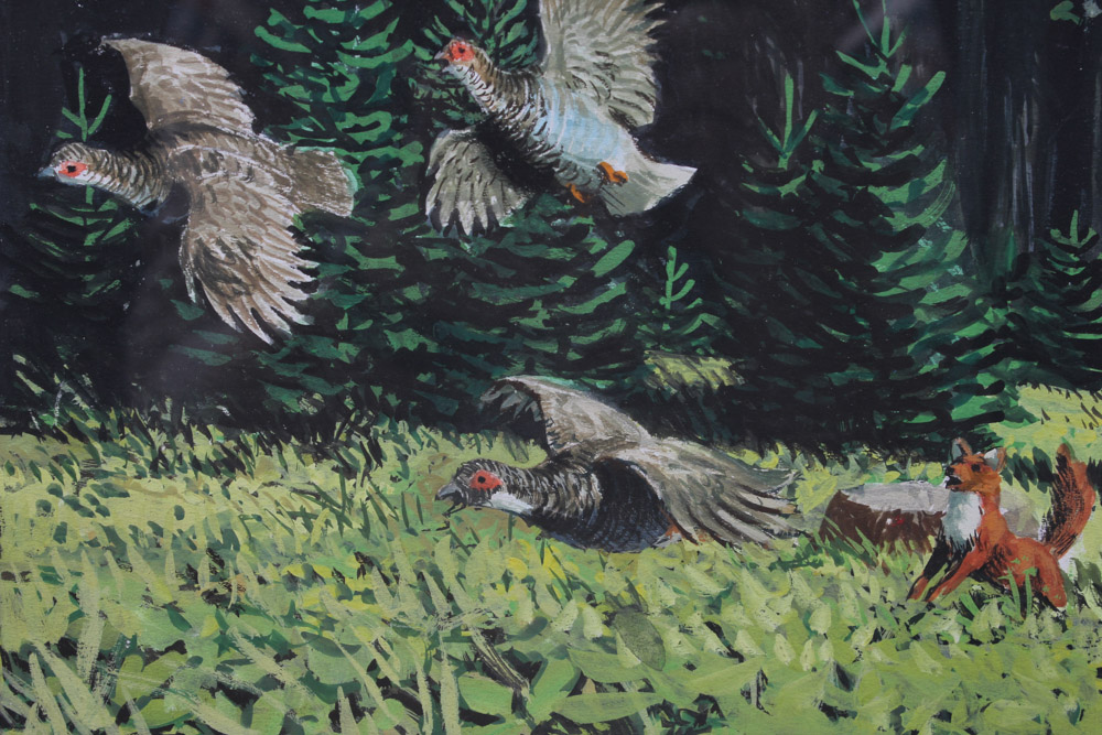 Stan Galli Oil Painting on Board for Weyerhaeuser Advertising