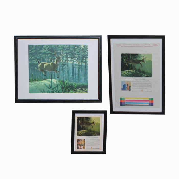 Stan Galli Gouache Painting on Board For Weyerhaeuser Advertising