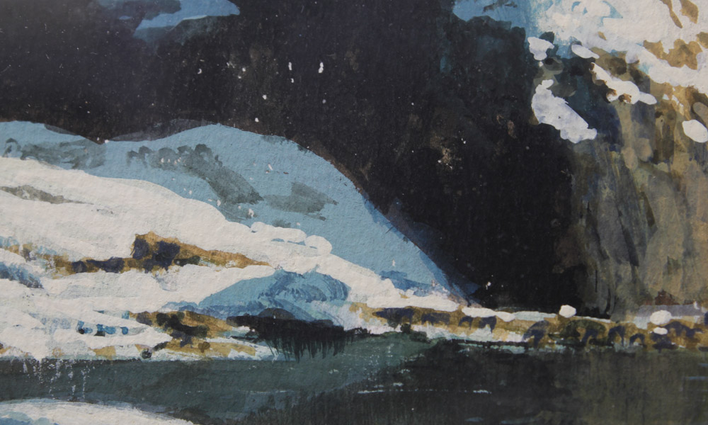 1959 Stan Galli Painting "Fox and Otters" for Weyerhaeuser Advertising