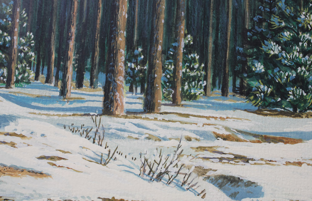 1959 Stan Galli Painting "Fox and Otters" for Weyerhaeuser Advertising