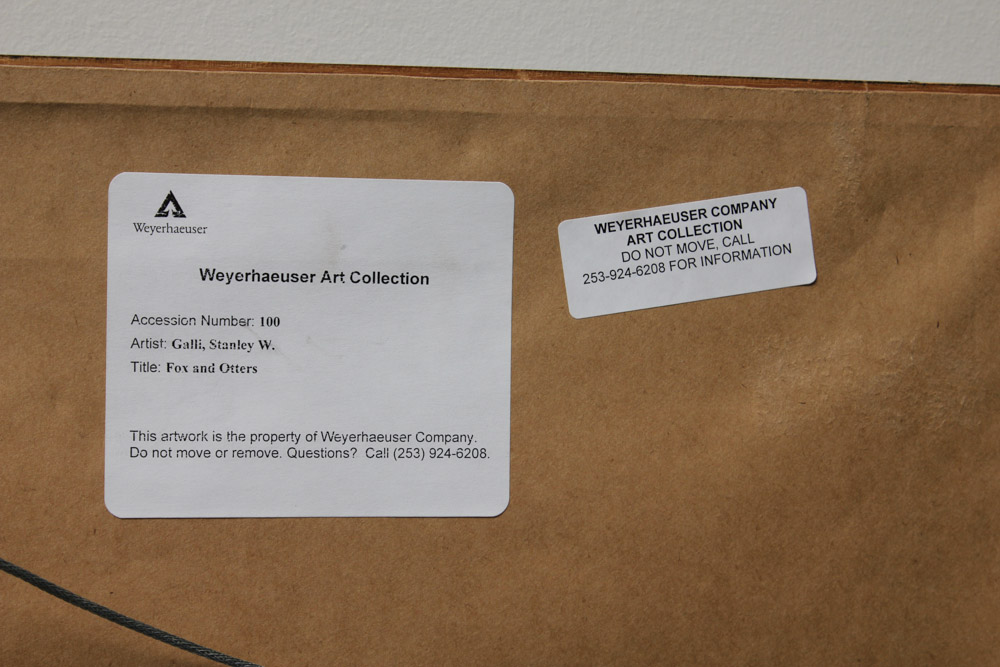 1959 Stan Galli Painting "Fox and Otters" for Weyerhaeuser Advertising