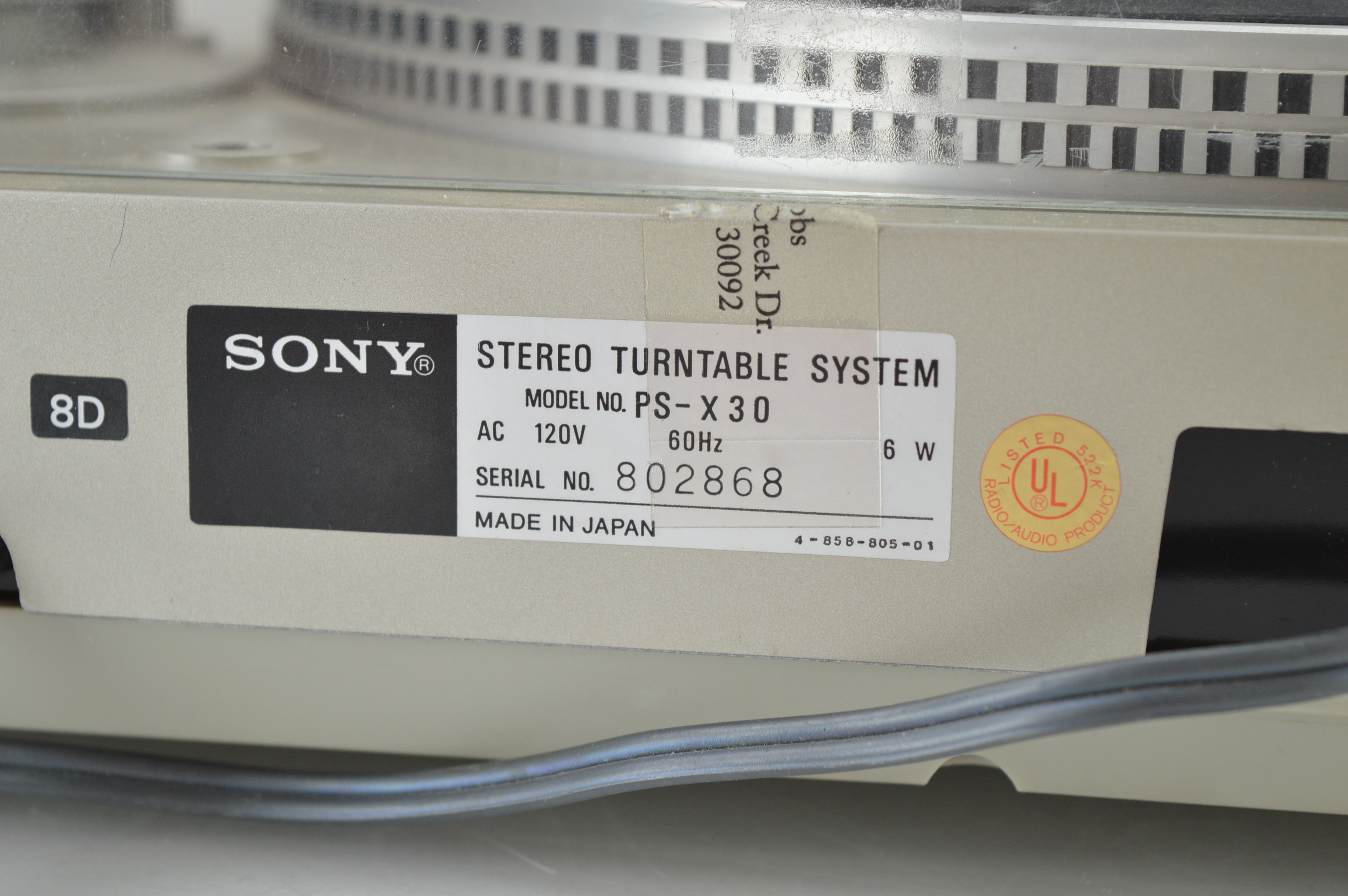 Sony PS-X30 Stereo Turntable