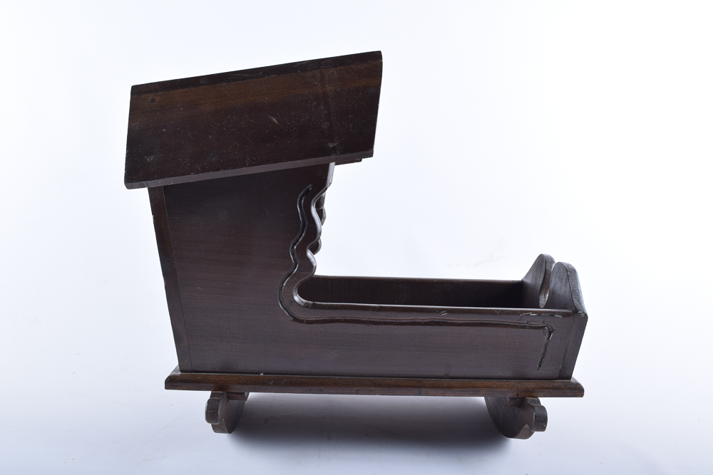 Vintage Walnut Rocking Doll Cradle