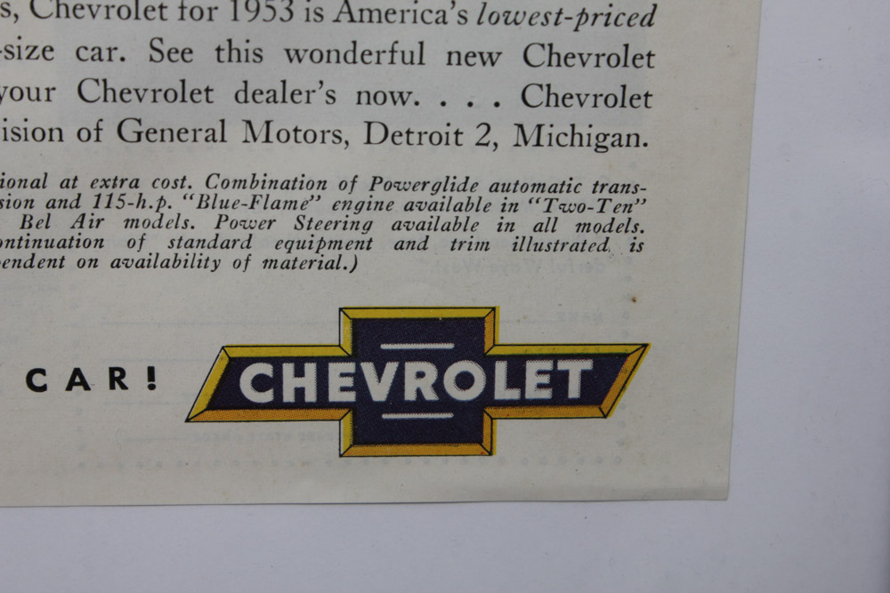 1953 Chevrolet Advertisement, Art by Stan Galli